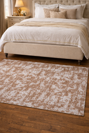 Beira de Cama Carara Bege e Branco - 1,48m x 1m