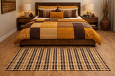 Beira de Cama Indiano Amarelo e Marrom - 1,48m x 70cm