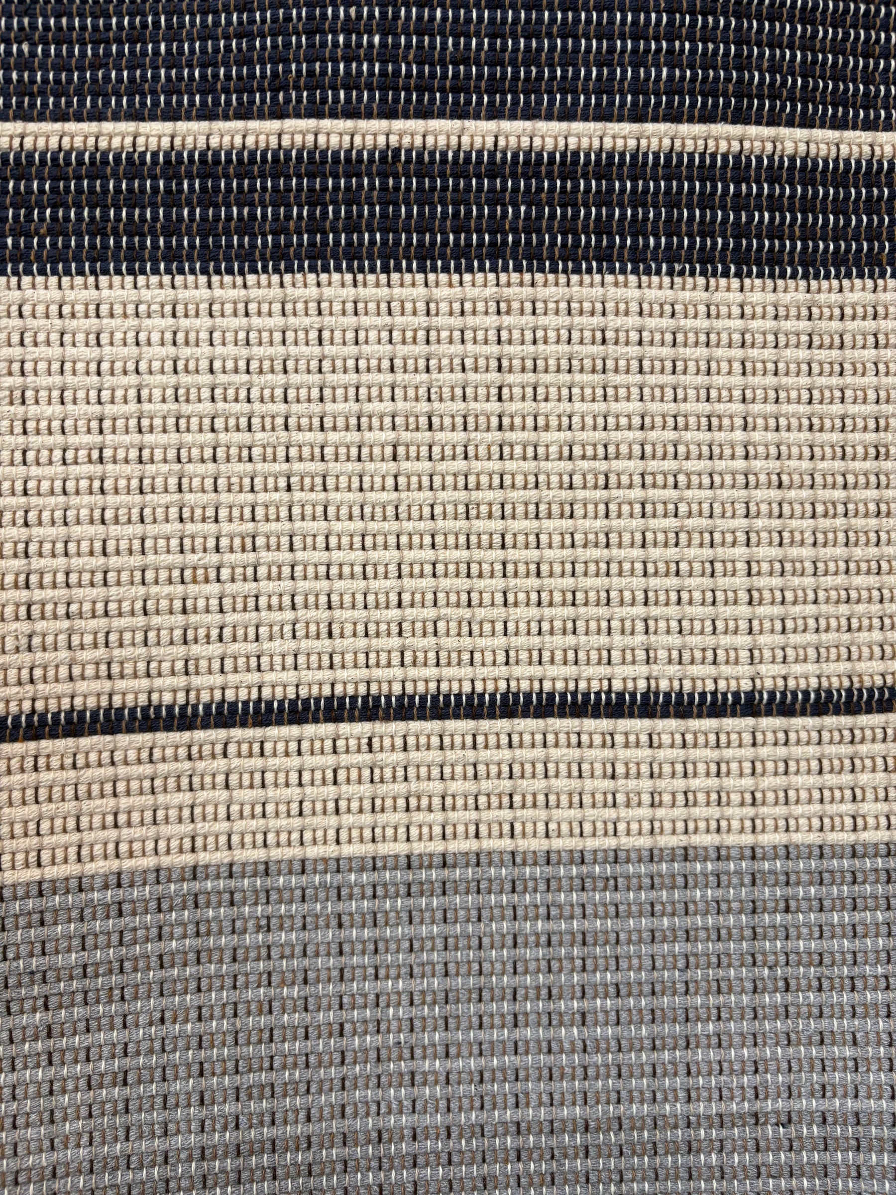Beira de Cama Listras Azul, Cru e Cinza - 1,57 m x 85 cm
