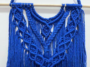 Macramê Painel Azul Royal - 49cm x 76cm
