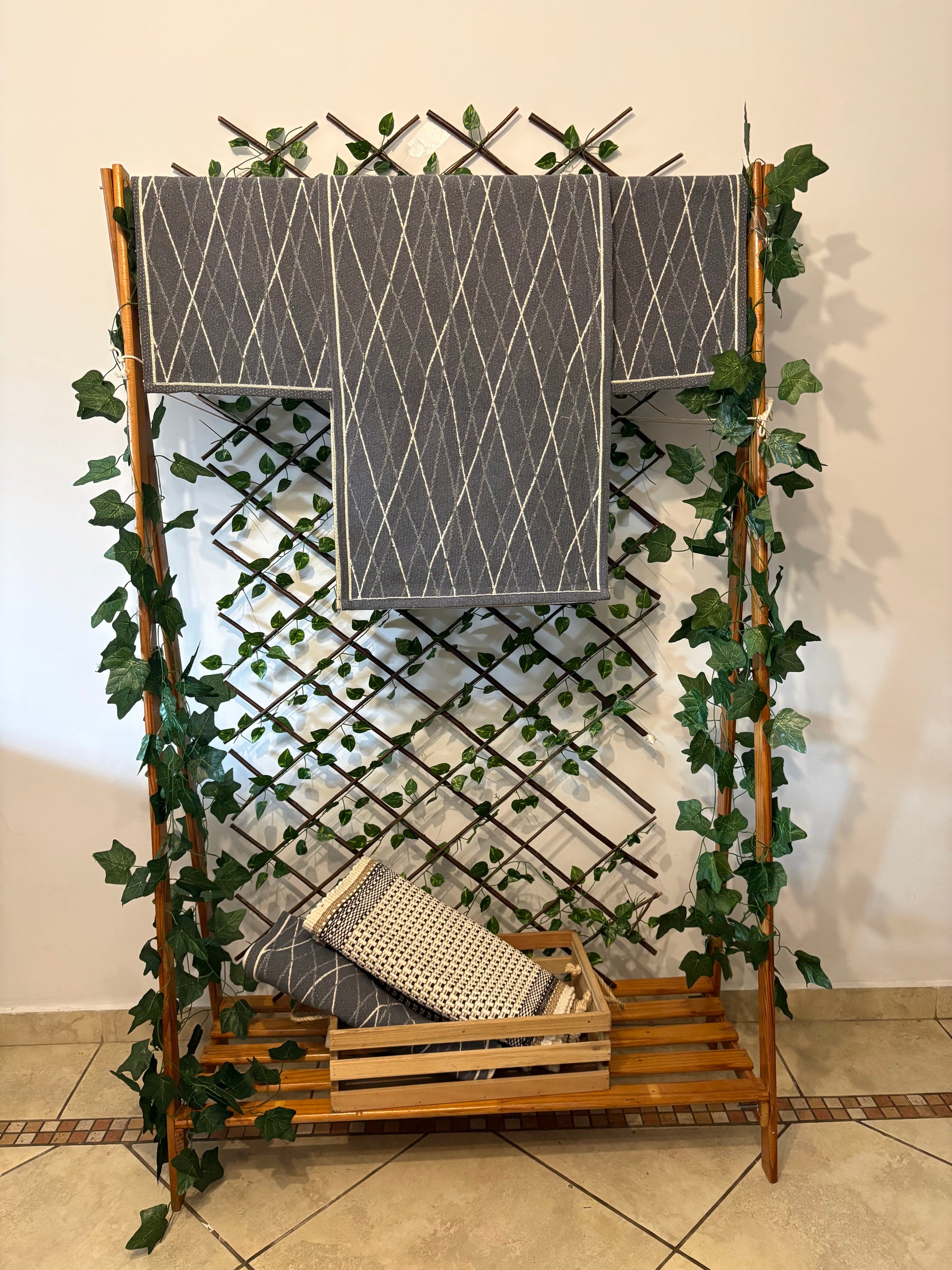 Jogo de Cozinha Jacquard Cinza