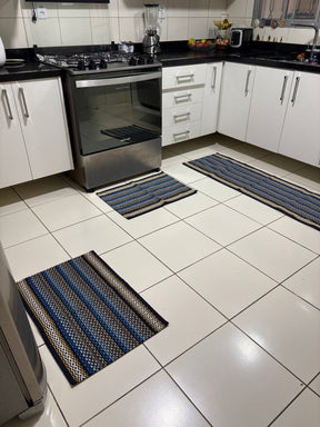 Jogo de Cozinha Montreal Azul e Amarelo