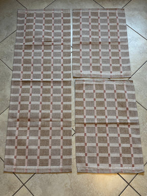 Jogo de Cozinha Aquarela Quadriculado Bege