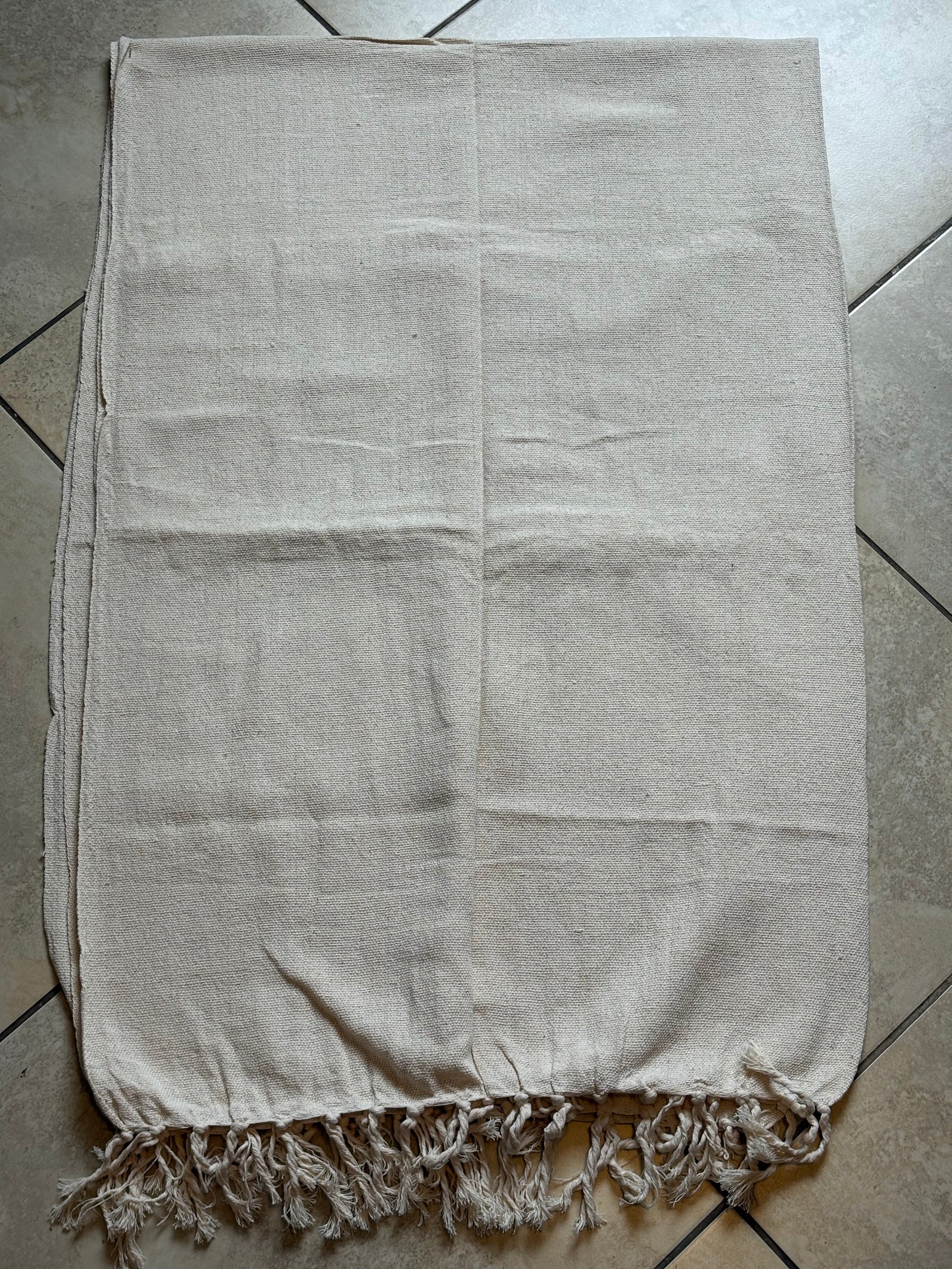 Manta de Sofá Cru de Solteiro - 1,40m x 2,40m