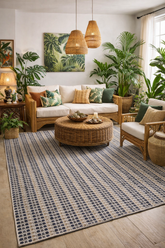 Tapete Sala Indiano Cinza e Preto -  2,00 m x 1,50 m